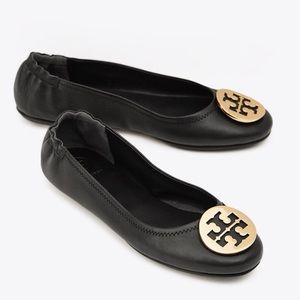 Tory Burch Black Ballet Flats - Leather